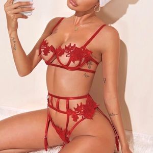 Red string 2 piece lingerie